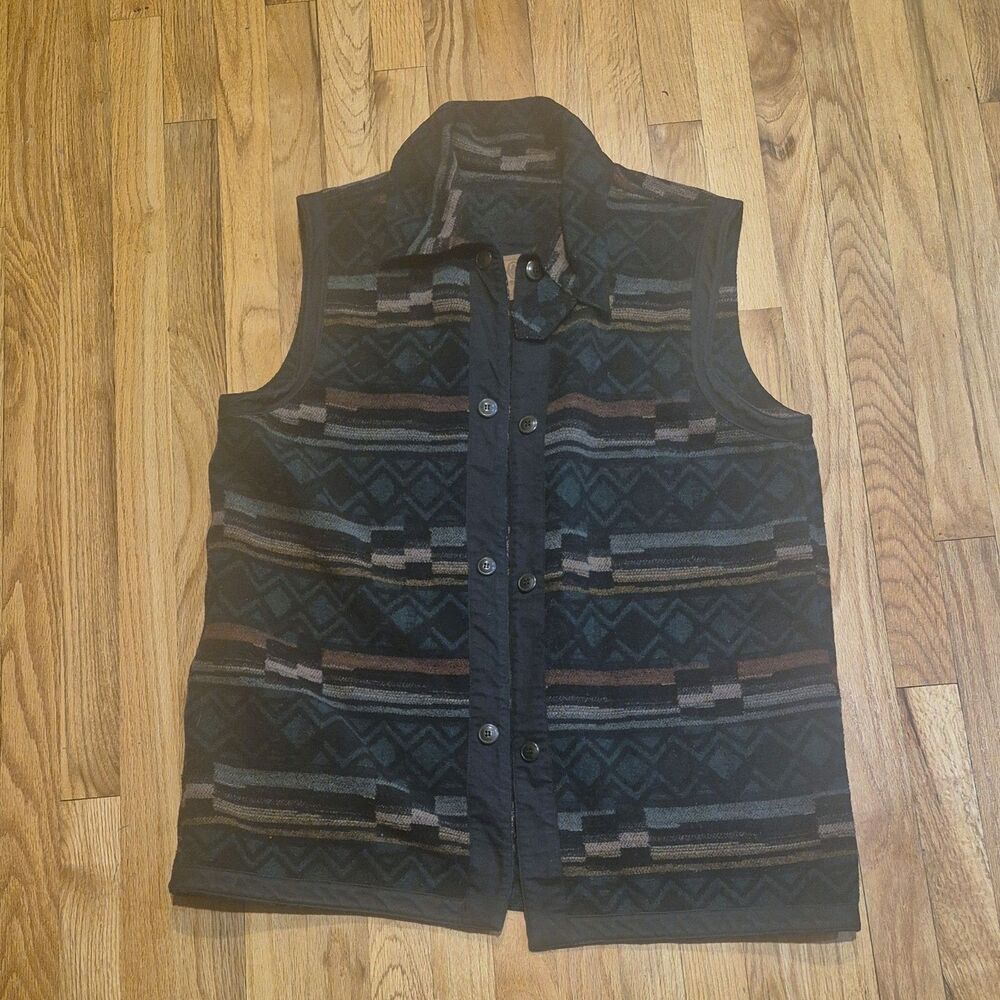 Vintage Outback Trading Company Wool Blend Western Aztec Pattern Vest Men's XL